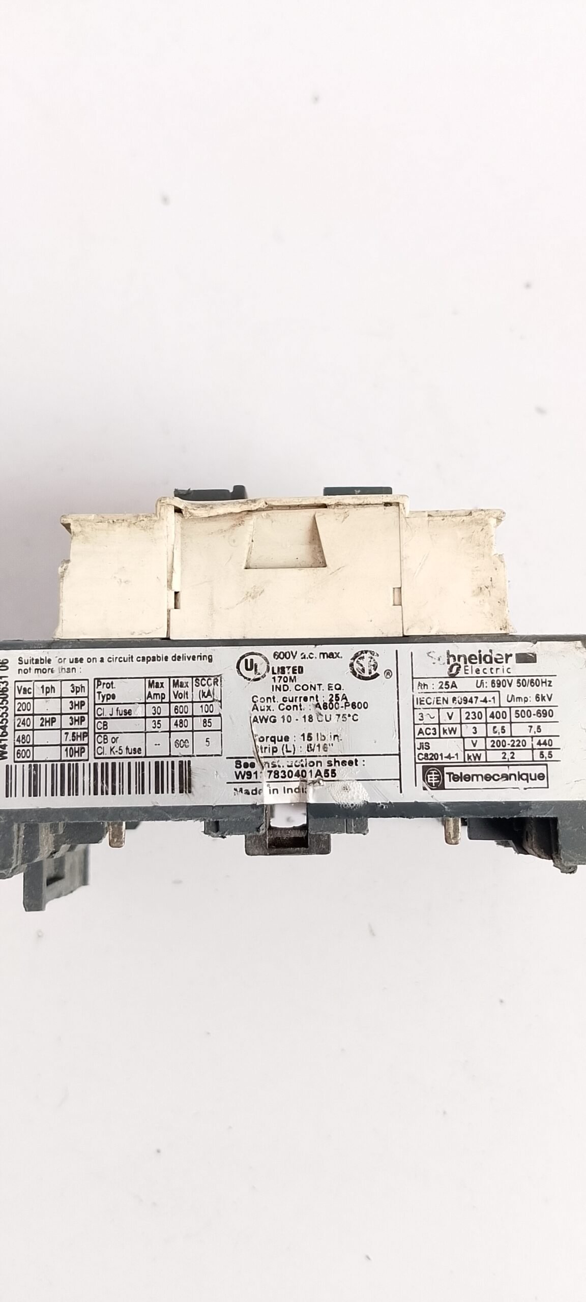 SCHNEIDER ELECTRIC W416455350631 06 CONTACTOR